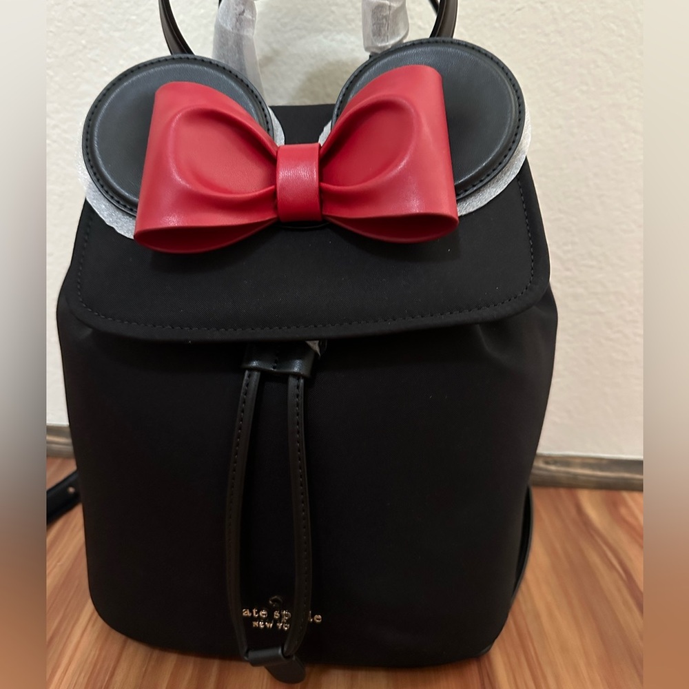 NWT Kate Spade Disney Minnie Mouse Black and Red Bow Backpack - Picture 3 of 5